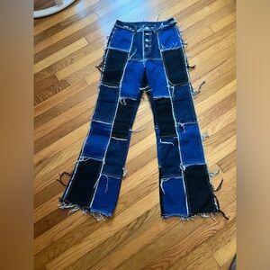 SHEIN patchwork jeans